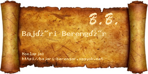 Bajári Berengár névjegykártya